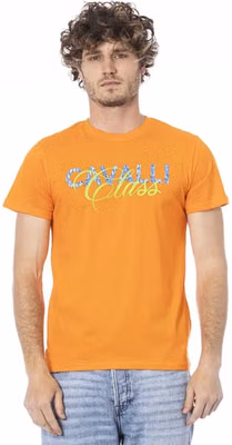 Orange Cotton Men T-Shirt