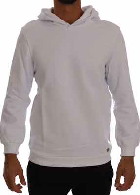 White Pullover Hodded Cotton Sweater