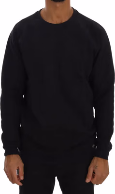 Blue Crewneck Cotton Sweater