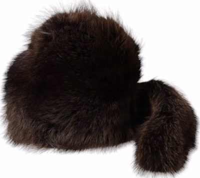 Women Brown Raccoon Fur Bucket Hat