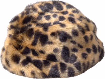 Brown Leopard Fur Women Bucket Hat