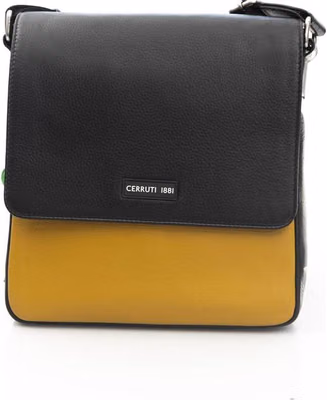 Yellow Leather Men Crossbody Bag