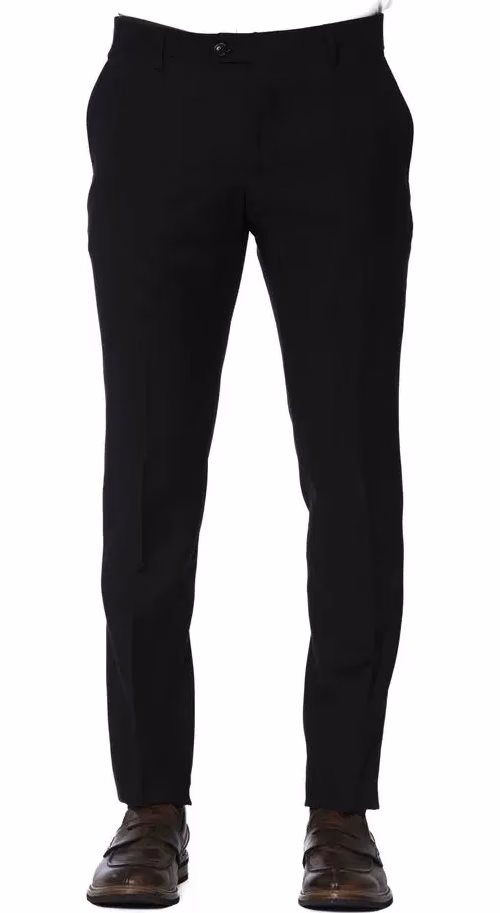Trussardi Black Wool Men Trouser