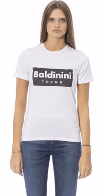 White Cotton Women T-Shirt