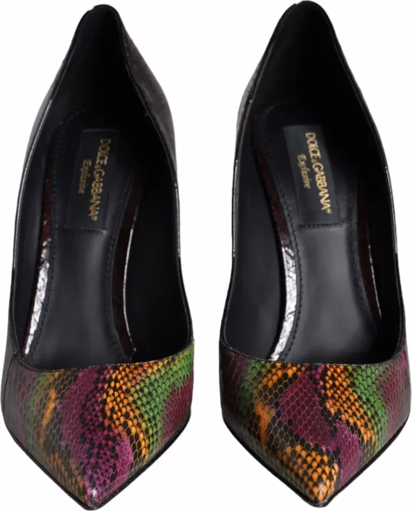 Dolce & Gabbana Multicolor Exotic Leather Heels Pumps Shoes