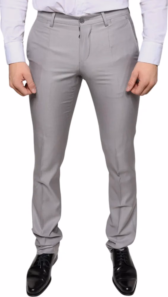 Dolce & Gabbana Light Gray Wool Dress Pants