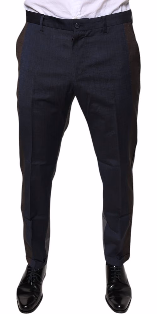 Dolce & Gabbana Black Cotton Wool Formal Dress Pants
