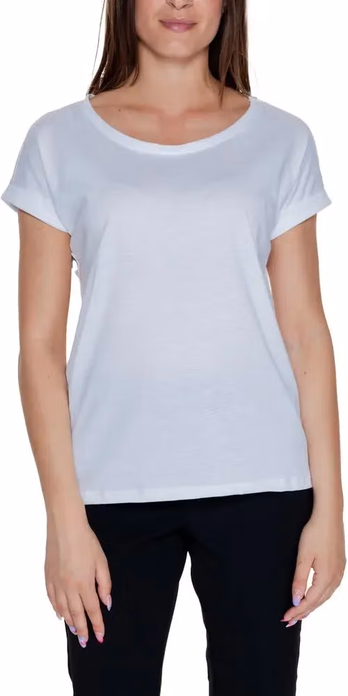 Vila Clothes White Cotton T-Shirt