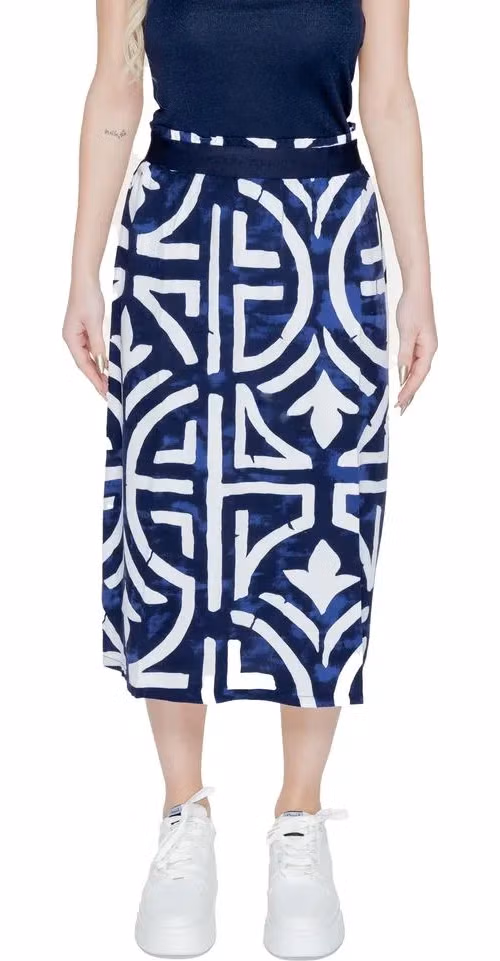 Street One Blue Viscose Long Skirt
