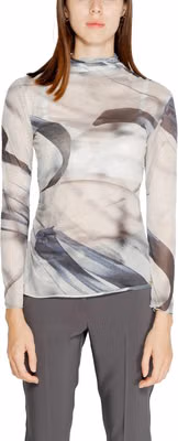 Gray Polyester Long Sleeve T-Shirt