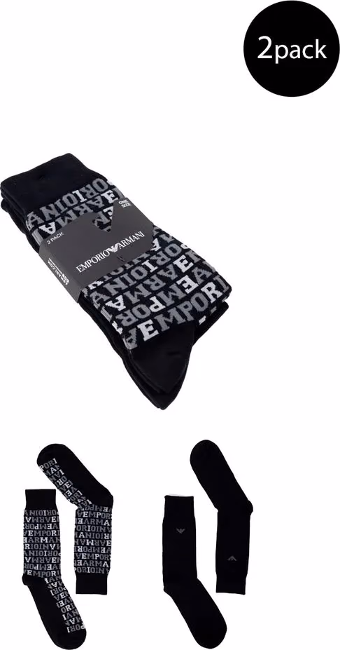 Emporio Armani Underwear Black Cotton Socks