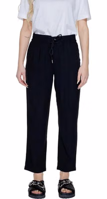 Black Viscose Casual Pants
