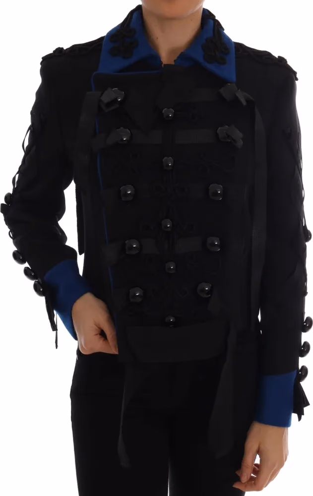 Dolce & Gabbana Black Wool Trench Jacket