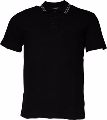 Black Viscose Collared Polo Short Sleeves T-shirt