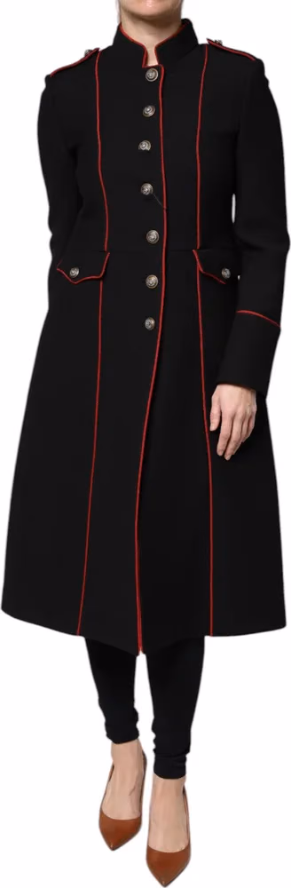 Dolce & Gabbana Black Single Breasted Trench Coat Jacket