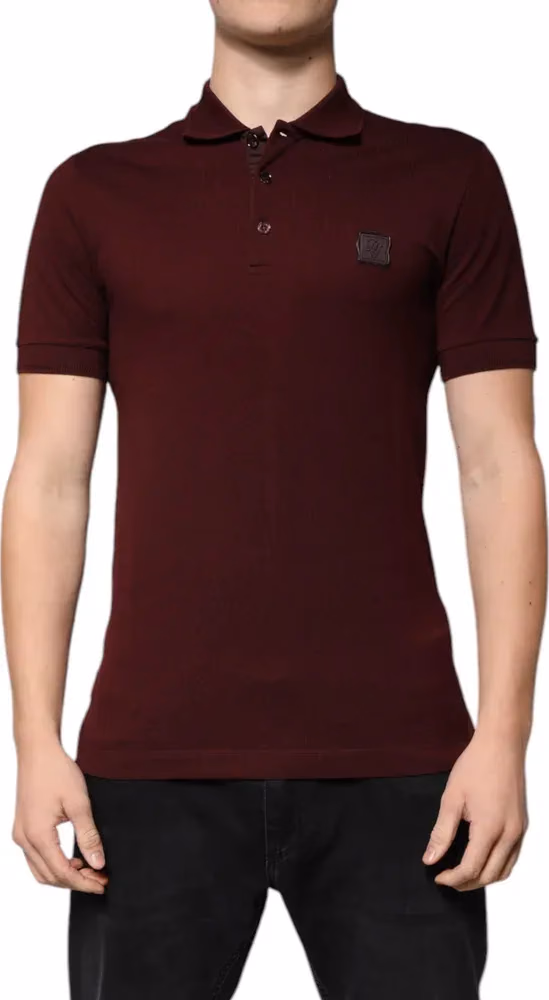 Dolce & Gabbana Maroon Collared Short Sleeves Polo T-shirt