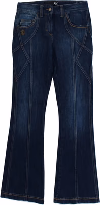 Blue Cotton Stretch Low Waist Jeans
