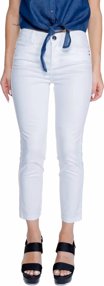Street One White Cotton Casual Pants