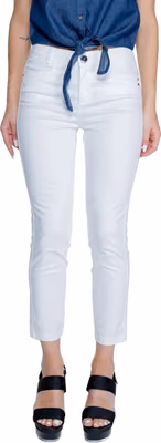 White Cotton Casual Pants