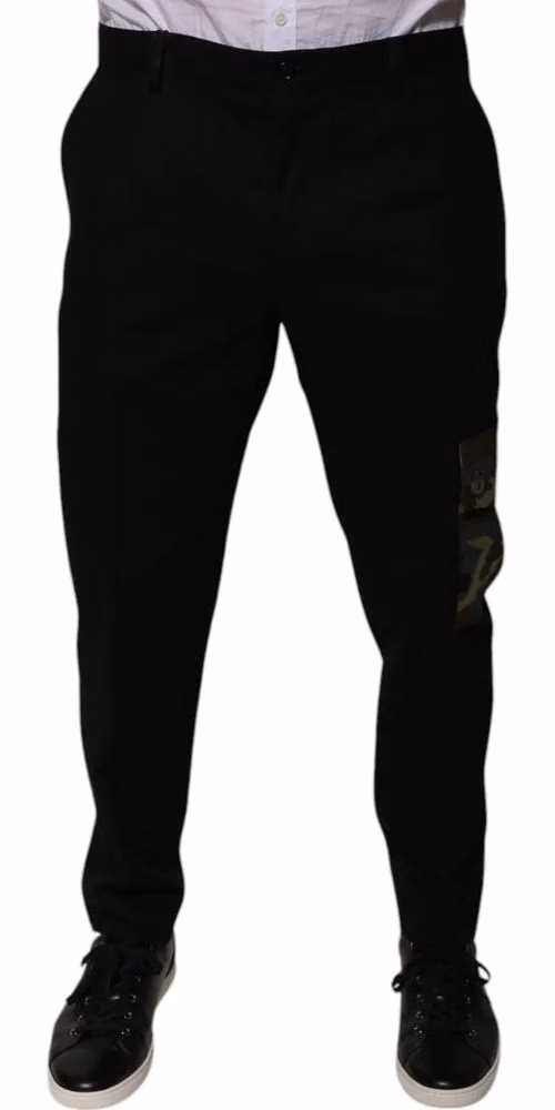 Dolce & Gabbana Black Cotton Men Cargo Casual Pants