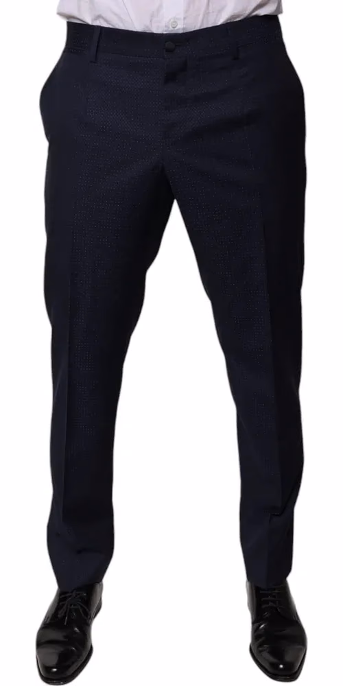 Dolce & Gabbana Dark Blue Cotton Men Dress Pants