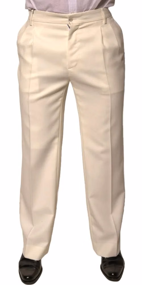 Dolce & Gabbana Off White Straight Dress Pants