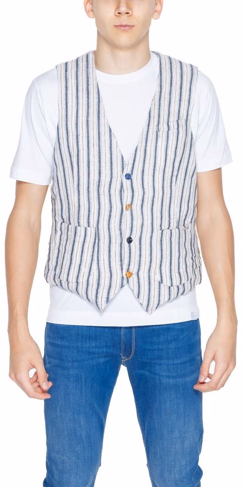 Gianni Lupo Beige Cotton Waistcoat
