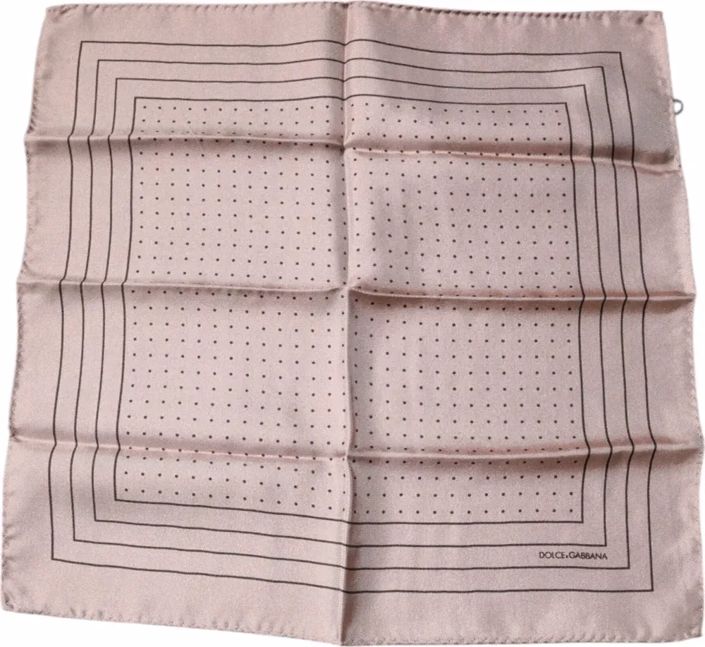 Dolce & Gabbana Pink Polka Dots Square Handkerchief Scarf