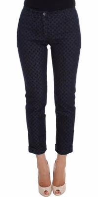 Polka Dotted Slim Capris Jeans
