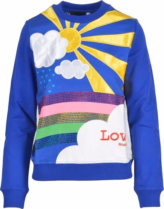 Love Moschino Blue Cotton Sweatshirt