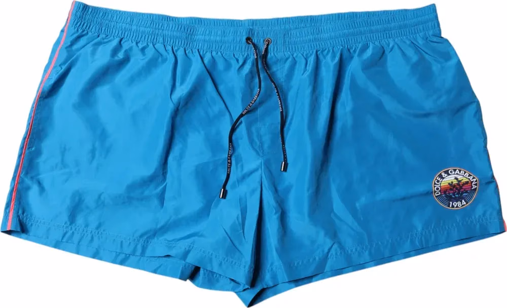 Dolce & Gabbana Turquoise Logo Beachwear Shorts 2Pc Swimwear