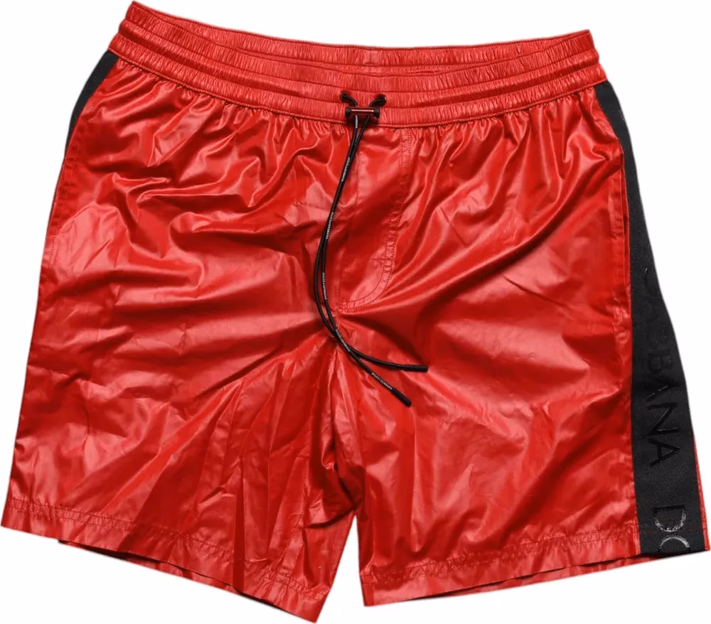 Dolce & Gabbana Red Polyester Beachwear Shorts 2Pc Swimwear