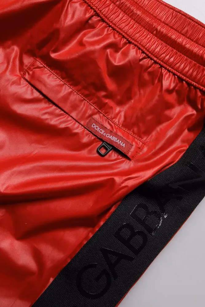 Dolce & Gabbana Red Polyester Beachwear Shorts 2Pc Swimwear