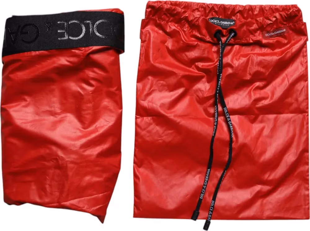 Dolce & Gabbana Red Polyester Beachwear Shorts 2Pc Swimwear