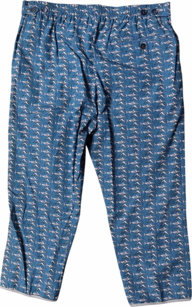 Dolce & Gabbana Blue Shark Print Cropped Beachwear Swimwear