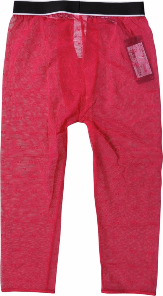 Dolce & Gabbana Fuchsia DG Logo Nylon Cropped Tights Underwear