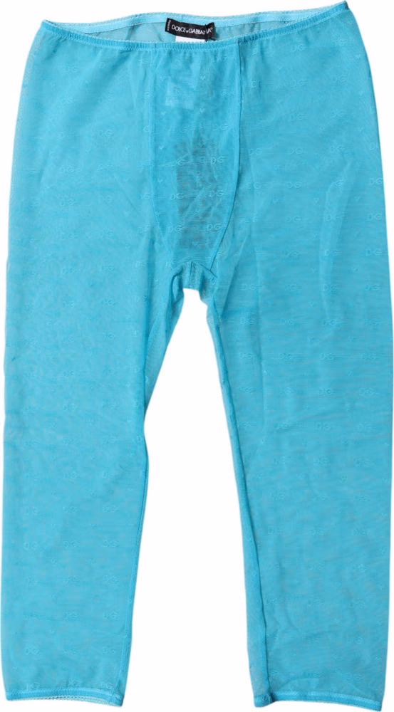 Dolce & Gabbana Blue Logo Lace Lingerie Cropped Tight Underwear