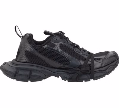 Black Polyethylene Athletic Sneakers