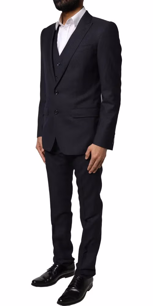 Dolce & Gabbana Dark Gray Fantasy MARTINI 3 Piece Formal Suit