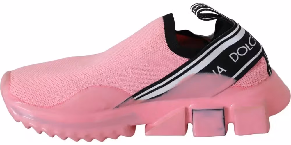 Dolce & Gabbana Pink Low Top Sorrento Sneakers Slip On Casual Shoes