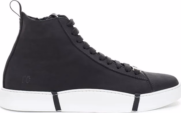 Roberto Cavalli Black Suede Leather High Top Sneakers
