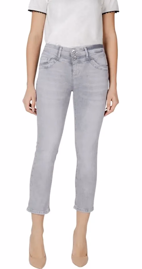 Street One Gray Cotton Skinny Jeans