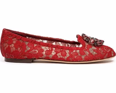 Red Viscose Ballet Flats