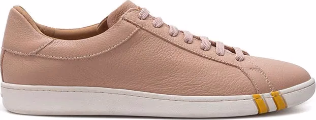Bally Pink Fabric And Leather Low Top Sneakers