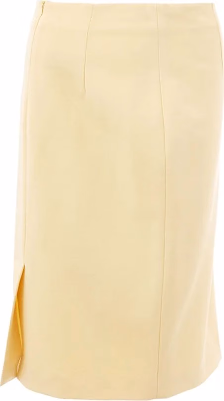 Lardini Yellow Viscose Midi Skirt