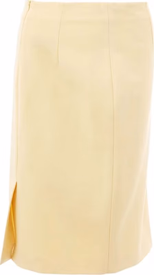 Yellow Viscose Midi Skirt