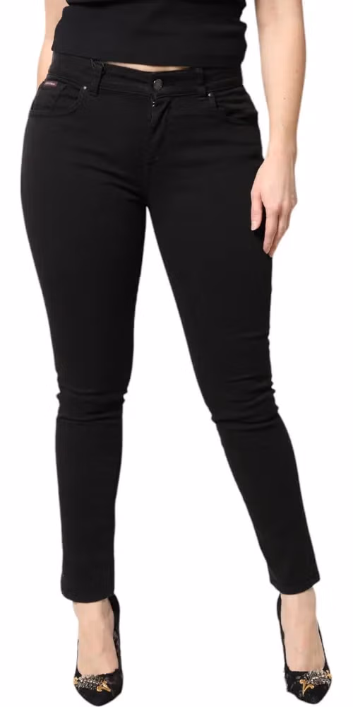 Dolce & Gabbana Black Cotton Mid Waisted Skinny Denim Jeans