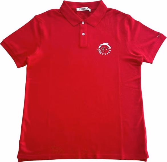 Trussardi Beachwear Red Cotton Men Polo Shirt