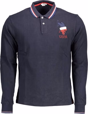 Blue Cotton Men's Polo Shirt