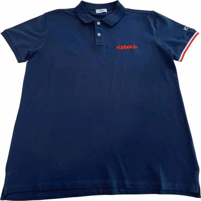 Iceberg Blue Cotton Men Polo Shirt
